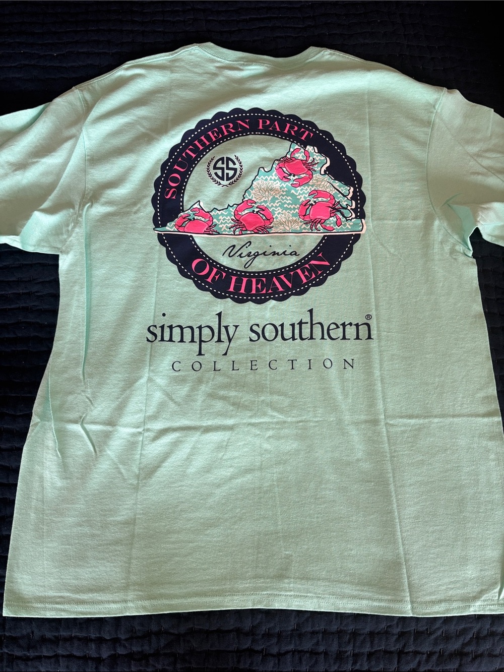 Simply Southern Mint Green Women’s ‘Southern Part of Heaven' Crab Graphic Tee